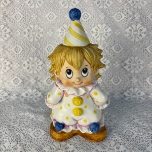 Vintage Lefton China 07725 Hand Painted Clown Figurine Light 8" Porcelain